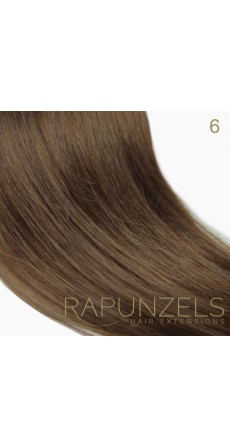 110 Gram 18" Hair Weave/Weft Colour #6 Light Chestnut Brown (Full Head)
